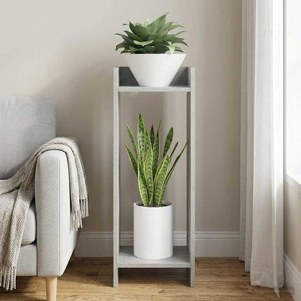 Växtställ med hylla BetongGrå 30 x 30 x 80 cm Konstruerat trä