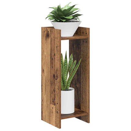 Växtställ med hylla Gammalt trä 30 x 30 x 80 cm Konstruerat trä