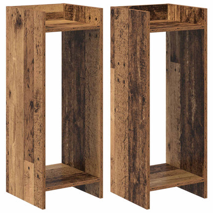 Växtställ 2 pcs Gammalt trä 30 x 30 x 80 cm Konstruerat trä