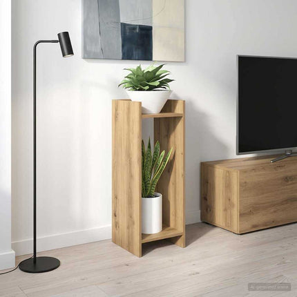 Växtställ med hylla Artisan Ek 30 x 30 x 80 cm Konstruerat trä