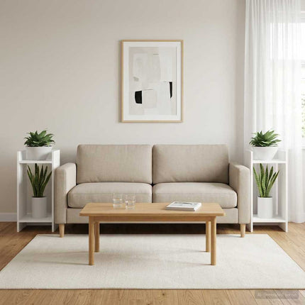 Växtställ med hylla 2 pcs Vit 30 x 30 x 60 cm Konstruerat trä