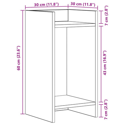 Växtställ med hylla 2 pcs Vit 30 x 30 x 60 cm Konstruerat trä