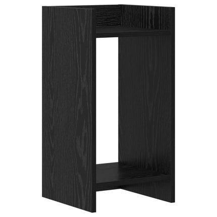 Växtställ med hylla Svart Ek 30 x 30 x 60 cm Konstruerat trä
