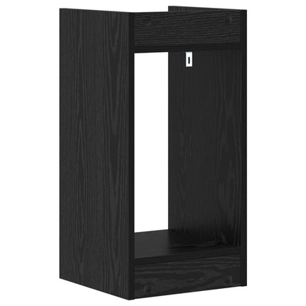 Växtställ med hylla Svart Ek 30 x 30 x 60 cm Konstruerat trä