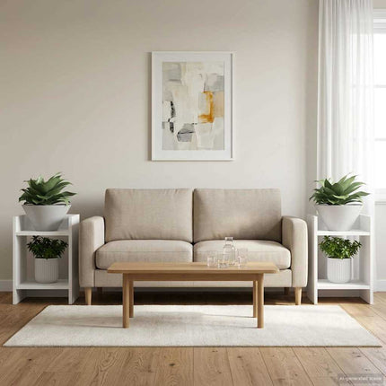 Växtställ med hylla 2 pcs Vit 30 x 30 x 40 cm Konstruerat trä