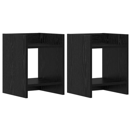Växtställ 2 pcs Svart Ek 30 x 30 x 40 cm Konstruerat trä