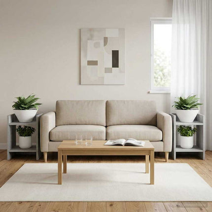 Växtställ 2 pcs BetongGrå 30 x 30 x 40 cm Konstruerat trä