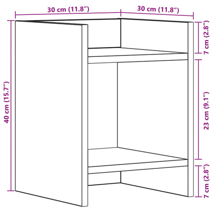 Växtställ 2 pcs Rökt Ek 30 x 30 x 40 cm Konstruerat trä
