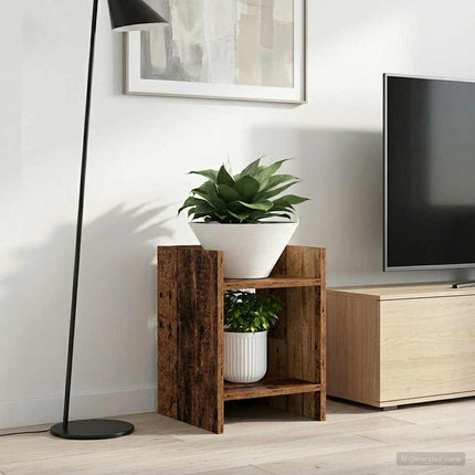 Växtställ 2 pcs Gammalt trä 30 x 30 x 40 cm Konstruerat trä