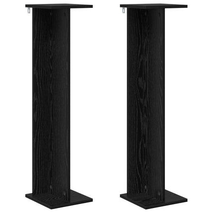 Växtställ 2 pcs Svart Ek 25 x 25,5 x 100,5 cm Konstruerat trä