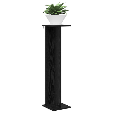 Växtställ 2 pcs Svart Ek 25 x 25,5 x 100,5 cm Konstruerat trä