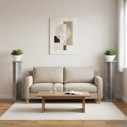 Växtställ 2 pcs BetongGrå 25 x 25,5 x 100,5 cm Konstruerat trä