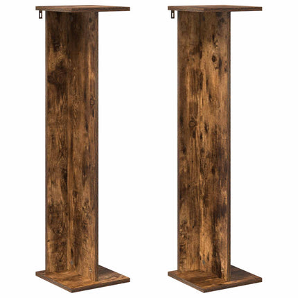 Växtställ 2 pcs Rökt Ek 25 x 25,5 x 100,5 cm Konstruerat trä