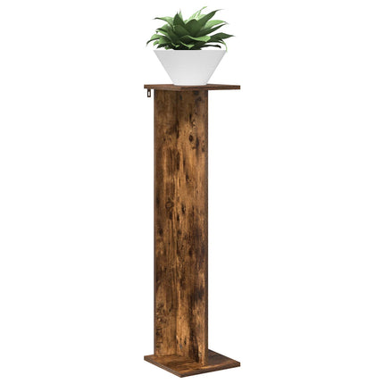 Växtställ 2 pcs Rökt Ek 25 x 25,5 x 100,5 cm Konstruerat trä