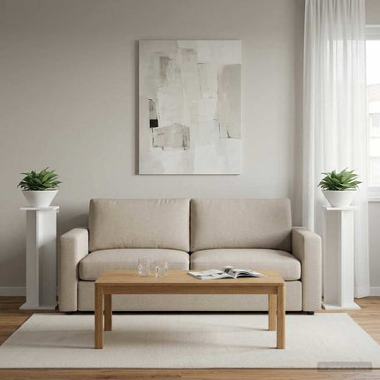 Växtställ 2 pcs Vit 25 x 25,5 x 80,5 cm Konstruerat trä
