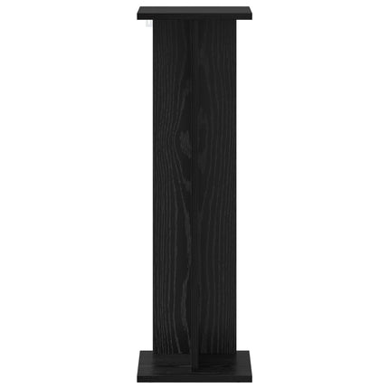 Växtställ 2 pcs Svart Ek 25 x 25,5 x 80,5 cm Konstruerat trä