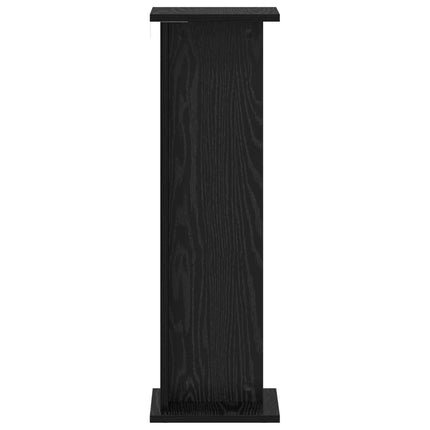 Växtställ 2 pcs Svart Ek 25 x 25,5 x 80,5 cm Konstruerat trä