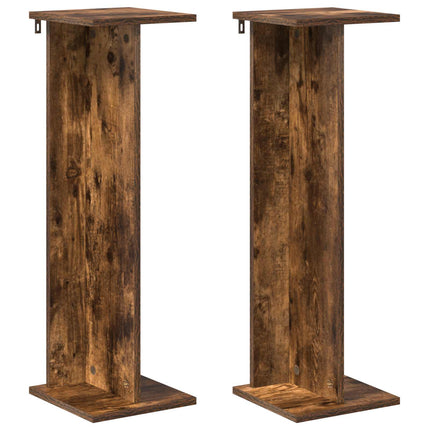 Växtställ 2 pcs Rökt Ek 25 x 25,5 x 80,5 cm Konstruerat trä