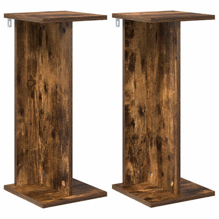 Växtställ 2 pcs Rökt Ek 25 x 25,5 x 60,5 cm Konstruerat trä