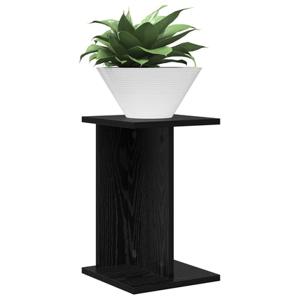 Växtställ 2 pcs Svart Ek 25 x 25,5 x 40,5 cm Konstruerat trä