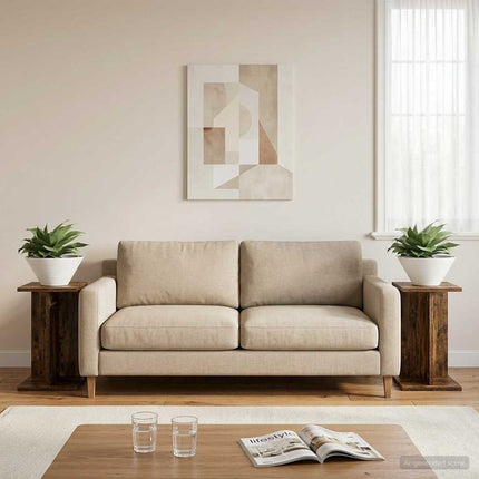 Växtställ 2 pcs Rökt Ek 25 x 25,5 x 40,5 cm Konstruerat trä