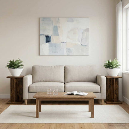 Växtställ 2 pcs Rökt Ek 25 x 25,5 x 40,5 cm Konstruerat trä
