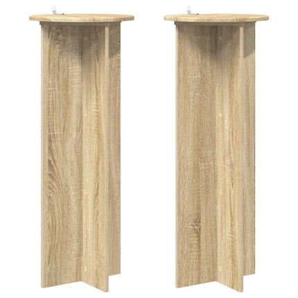 Växtställ 2 pcs Sonoma-ek Ø40 x 100 cm Konstruerat trä