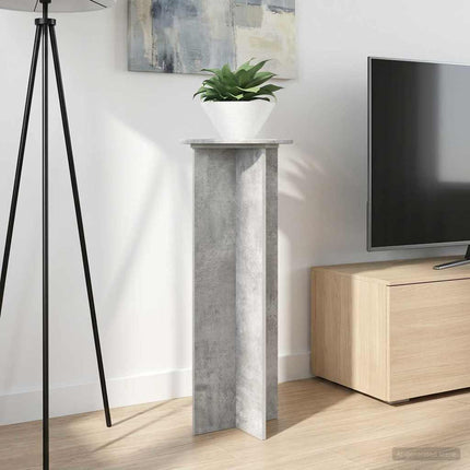 Växtställ 2 pcs Betonggrå Ø40 x 100 cm Konstruerat trä