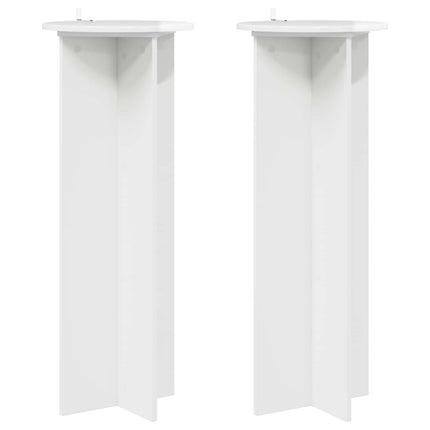 Växtställ 2 pcs Vit högglans Ø40 x 100 cm Konstruerat trä