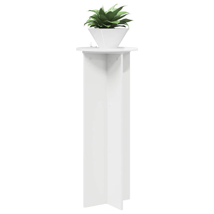 Växtställ 2 pcs Vit högglans Ø40 x 100 cm Konstruerat trä