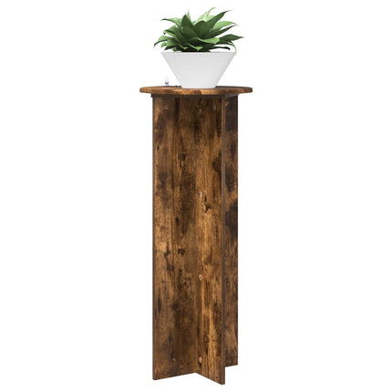 Växtställ 2 pcs Rökt ek Ø40 x 100 cm Konstruerat trä