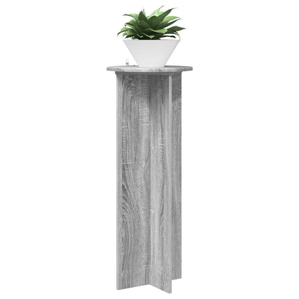 Växtställ 2 pcs Grå sonoma-ek Ø40 x 100 cm Konstruerat trä