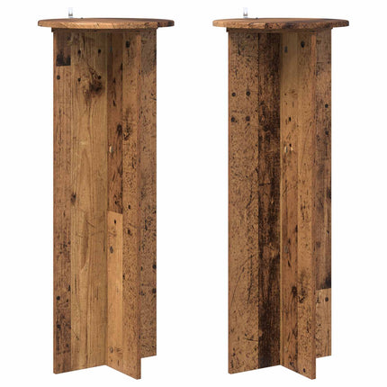 Växtställ 2 pcs Gammalt trä Ø40 x 100 cm Konstruerat trä