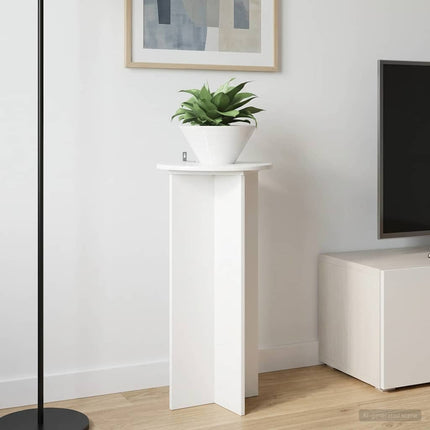 Växtställ 2 pcs Vit högglans 40 x 40 x 80 cm Konstruerat trä