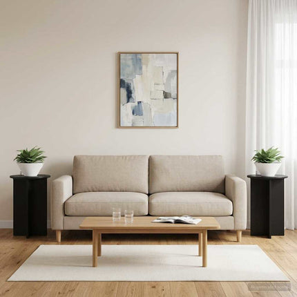 Växtställ 2 pcs Svart Ø40 x 60 cm Konstruerat trä