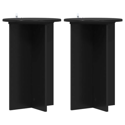 Växtställ 2 pcs Svart Ø40 x 60 cm Konstruerat trä