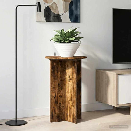 Växtställ 2 pcs Rökt ek Ø40 x 60 cm Konstruerat trä