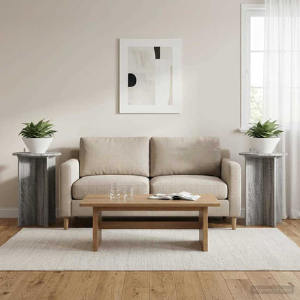 Växtställ 2 pcs Grå sonoma-ek Ø40 x 60 cm Konstruerat trä
