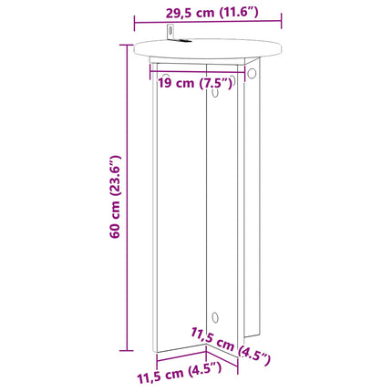 Växtställ 2 pcs Betonggrå 29,5 x 29,5 x 60 cm Konstruerat trä