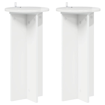Växtställ 2 pcs Vit högglans 29,5 x 29,5 x 60 cm
