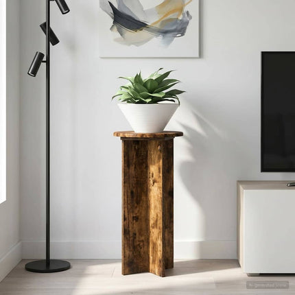 Växtställ 2 pcs Rökt ek 29,5 x 29,5 x 60 cm Konstruerat trä