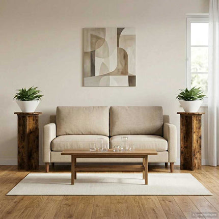 Växtställ 2 pcs Rökt ek 29,5 x 29,5 x 60 cm Konstruerat trä