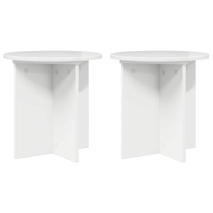 Växtställ 2 pcs Vit högglans 40 x 40 x 40 cm Konstruerat trä