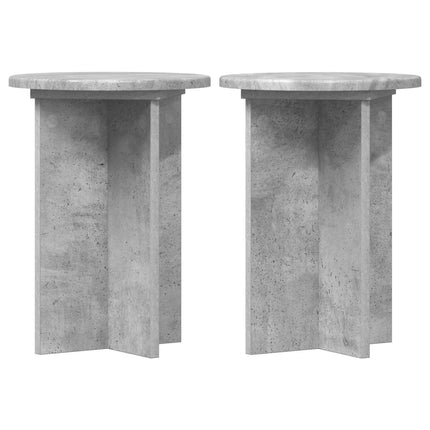 Växtställ 2 pcs Betonggrå Ø29,5 x 40 cm Konstruerat trä