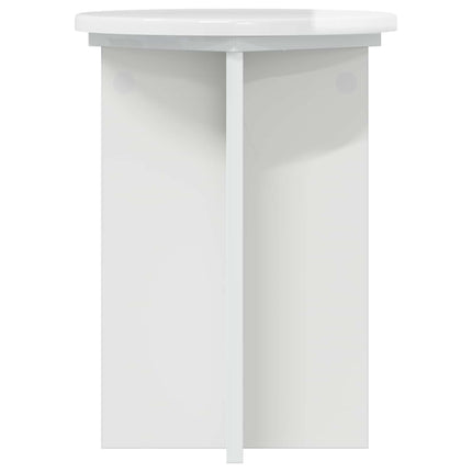 Växtställ 2 pcs Vit högglans Ø29,5 x 40 cm Konstruerat trä