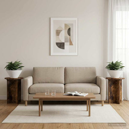 Växtställ 2 pcs Rökt ek Ø29,5 x 40 cm Konstruerat trä