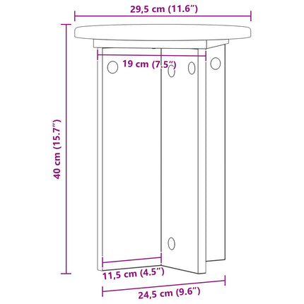 Växtställ 2 pcs Rökt ek Ø29,5 x 40 cm Konstruerat trä