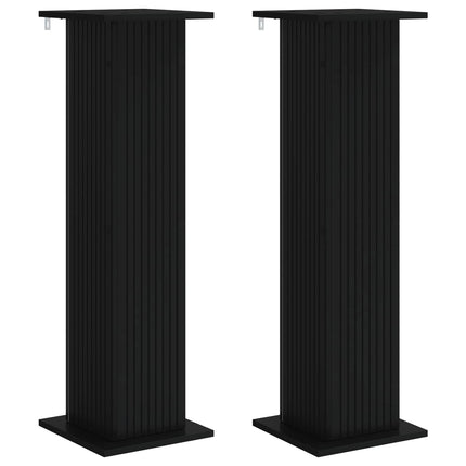 Växtställ 2 pcs Svart 30,5 x 30 x 100,5 cm Konstruerat trä