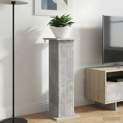 Växtställ 2 st Betonggrå 30,5 x 30 x 100,5 cm Konstruerat trä