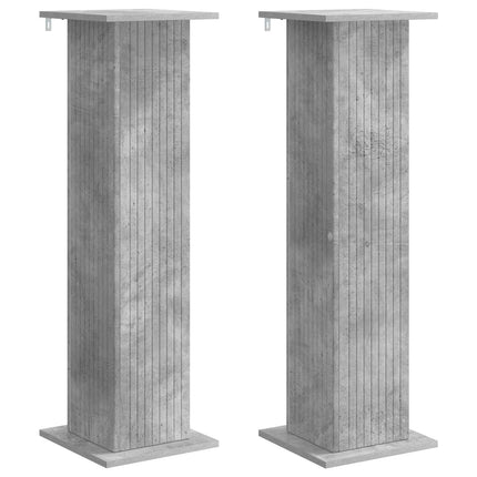 Växtställ 2 st Betonggrå 30,5 x 30 x 100,5 cm Konstruerat trä